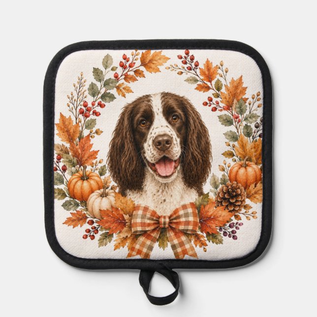 Springer Spaniel Autumn Pot Holder (Front)