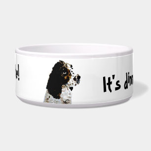 Springer Spaniel Black and White Dog Art Bowl