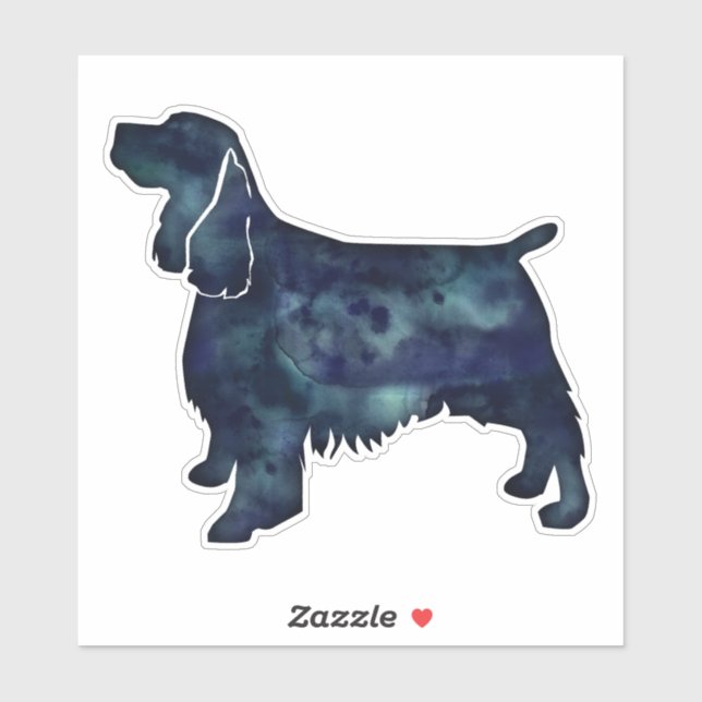 Springer Spaniel Black Watercolor Silhouette Sticker (Sheet)