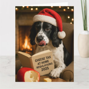 Springer spaniel 'Cheese Tax' Christmas card