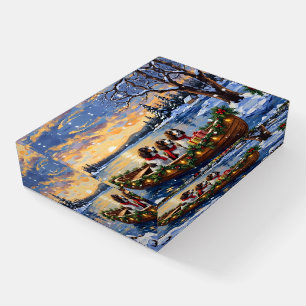 Springer Spaniel Christmas Boat Holiday Paperweight
