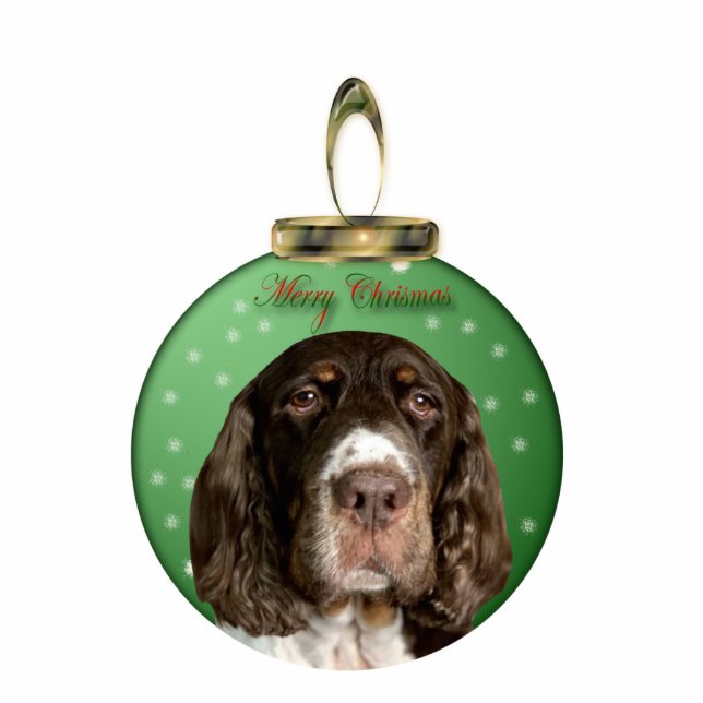 Springer Spaniel Christmas Ornament (Front)