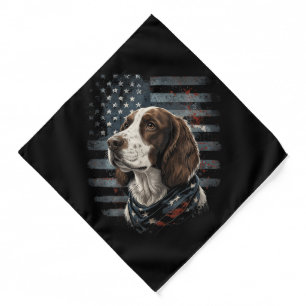 Springer Spaniel Dog American Flag Bandana