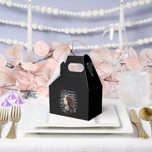 Springer Spaniel Dog American Flag Favor Boxes