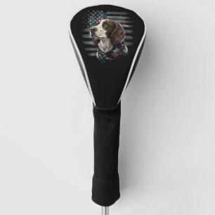 Springer Spaniel Dog American Flag Golf Head Cover