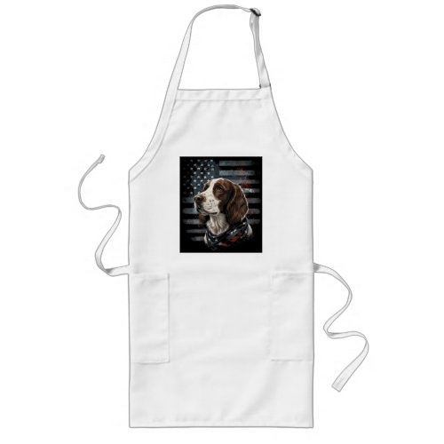 Springer Spaniel Dog American Flag Long Apron
