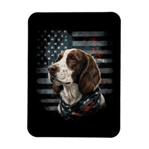 Springer Spaniel Dog American Flag Magnet