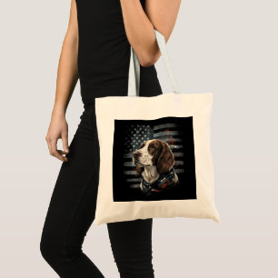 Springer Spaniel Dog American Flag Tote Bag