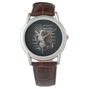 Springer Spaniel Dog American Flag Watch