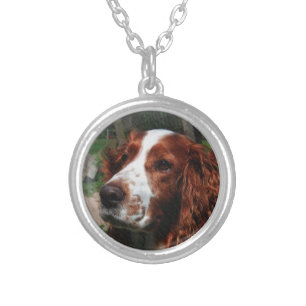 Springer Spaniel Dog Art Silver Plated Necklace