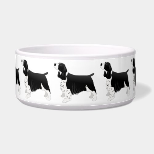 Springer Spaniel Dog Basic Breed Silhouette Black Bowl