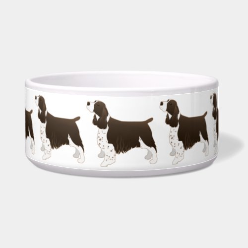 Springer Spaniel Dog Basic Breed Silhouette Brown Bowl