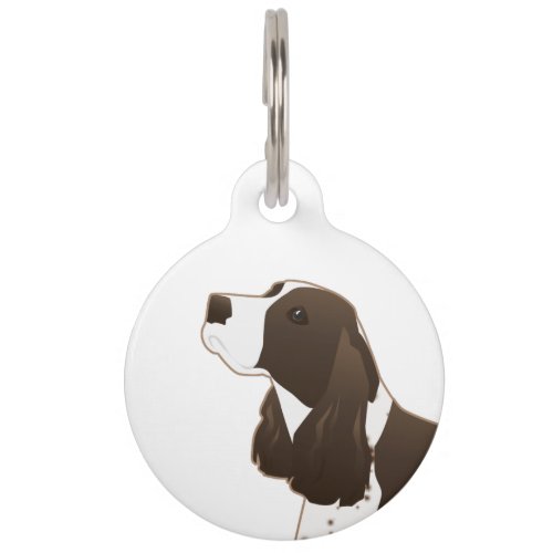 Springer Spaniel Dog Basic Breed Silhouette Brown Pet ID Tag