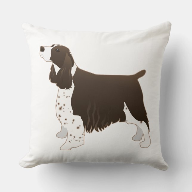 Springer Spaniel Dog Basic Breed Silhouette Brown Throw Pillow (Front)