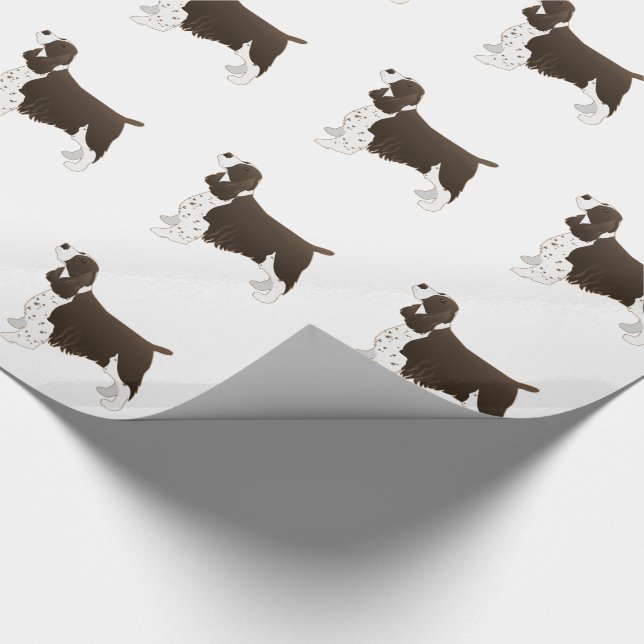 Springer Spaniel Dog Basic Breed Silhouette Brown Wrapping Paper (Corner)