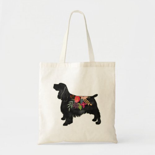 Springer Spaniel Dog Breed Bohemian Floral Tote Bag