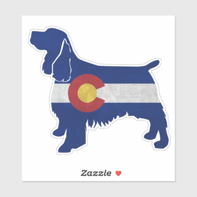 Springer Spaniel Dog Breed Colorado Flag Sticker (Sheet)