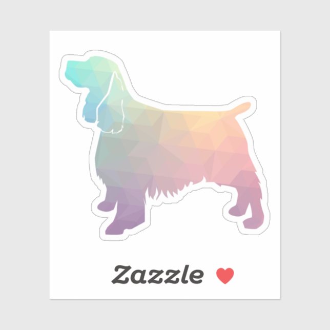 Springer Spaniel Dog Breed Geo Silhouette Pastel Sticker (Sheet)