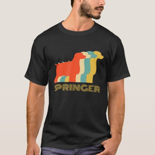 Springer Spaniel Dog Breed  Vintage Look Silhouett T_Shirt
