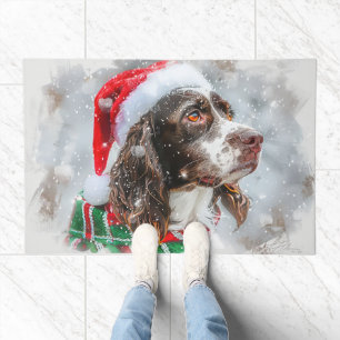 Springer Spaniel Dog Christmas Festive Doormat