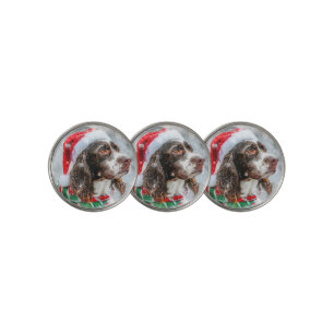 Springer Spaniel Dog Christmas Festive Golf Ball Marker