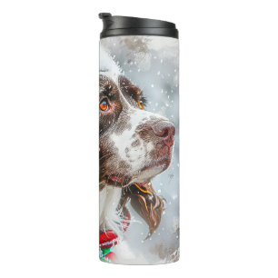 Springer Spaniel Dog Christmas Festive Thermal Tumbler