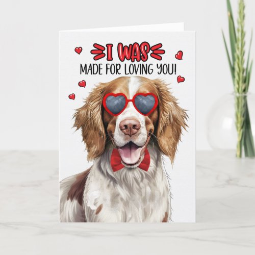Springer Spaniel Dog Made for Loving You Valentine Holiday Card