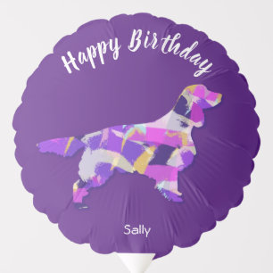 Springer Spaniel Dog Silhouette Cute Purple PY&B Balloon