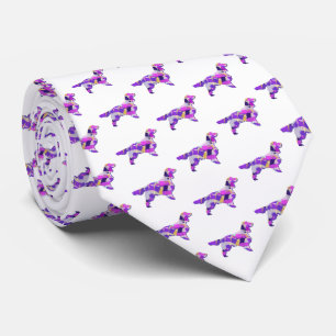 Springer Spaniel Dog Silhouette White Neck Tie