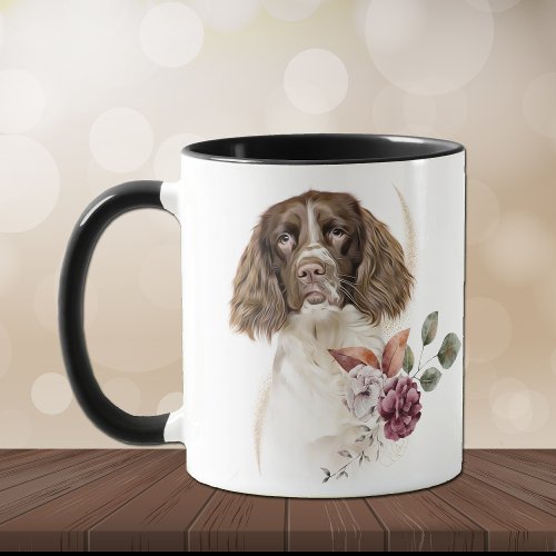 Springer Spaniel Dog Winter Bouquet Mug