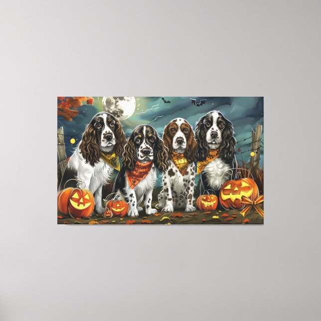 Springer Spaniel Halloween Spooky Canvas Print (Front)