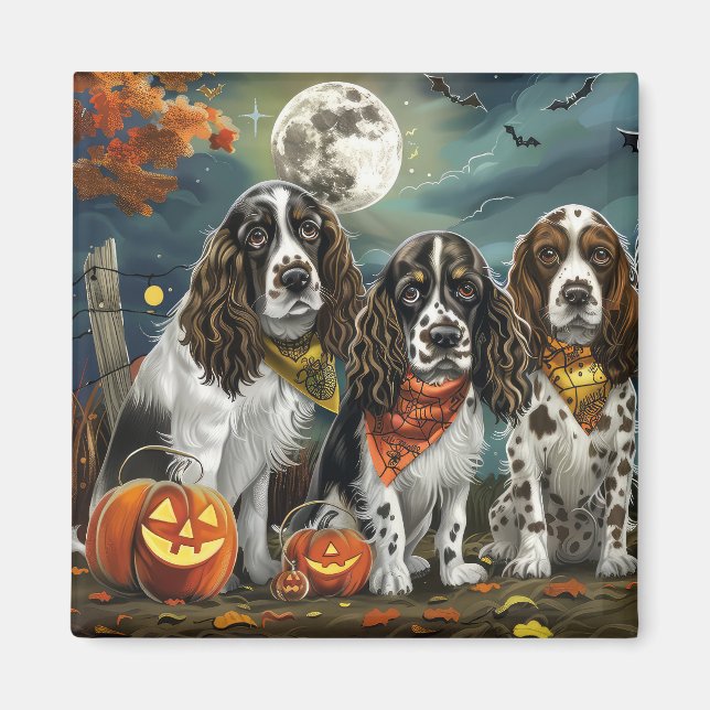 Springer Spaniel Halloween Spooky Magnet (Front)