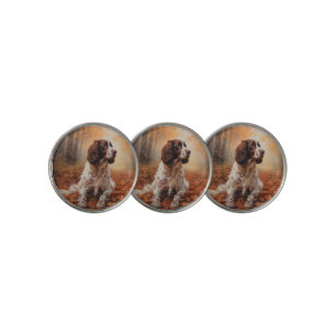 Springer Spaniel in Autumn Leaves Fall Inspire Golf Ball Marker