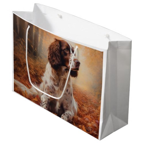 Springer Spaniel in Autumn Leaves Fall Inspire  Large Gift Bag