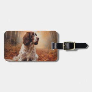 Springer Spaniel in Autumn Leaves Fall Inspire Luggage Tag