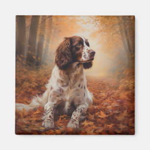 Springer Spaniel in Autumn Leaves Fall Inspire Magnet