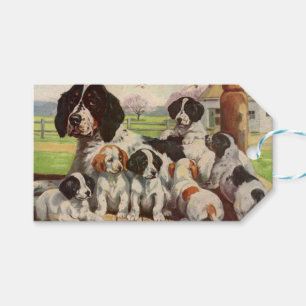 Springer Spaniel mom and puppies Gift Tags
