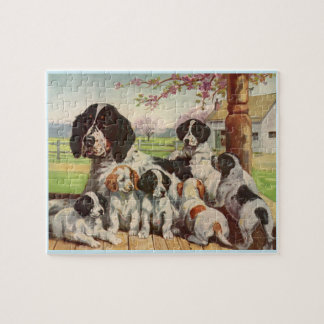springer spaniel mom and puppies jigsaw puzzle