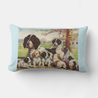 springer spaniel mom and puppies lumbar pillow