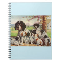 springer spaniel mom and puppies notebook