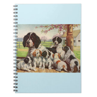 springer spaniel mom and puppies notebook