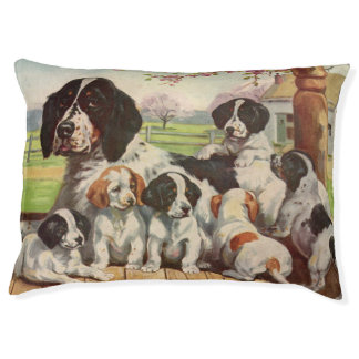 Springer spaniel mom and puppies pet bed