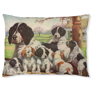 springer spaniel mom and puppies pet bed