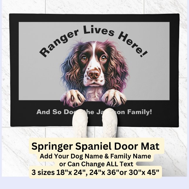 Springer Spaniel Name Lives Here, Family Name Doormat (Creator Uploaded)