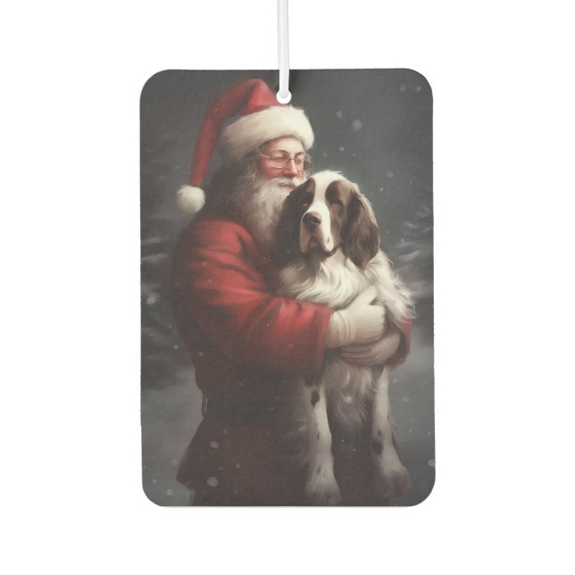 Springer Spaniel Santa Claus Festive Christmas Air Freshener (Front)
