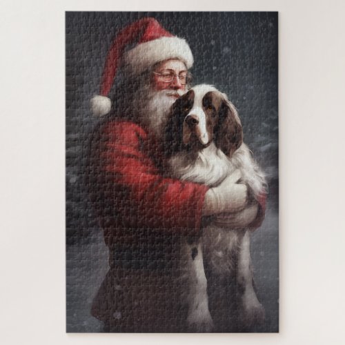 Springer Spaniel Santa Claus Festive Christmas Jigsaw Puzzle