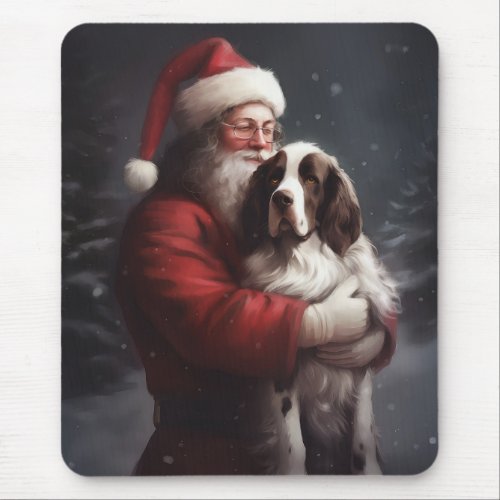 Springer Spaniel Santa Claus Festive Christmas Mouse Pad