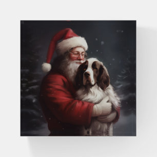 Springer Spaniel Santa Claus Festive Christmas Paperweight