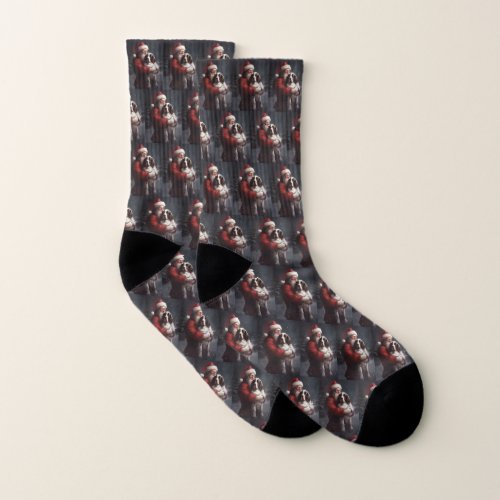 Springer Spaniel Santa Claus Festive Christmas Socks