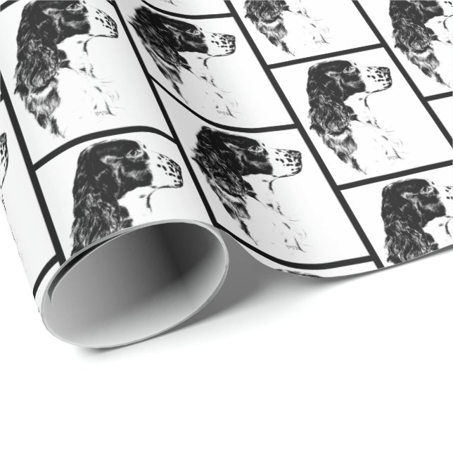 Springer Spaniel Vintage Dog Art    Wrapping Paper (Roll Corner)